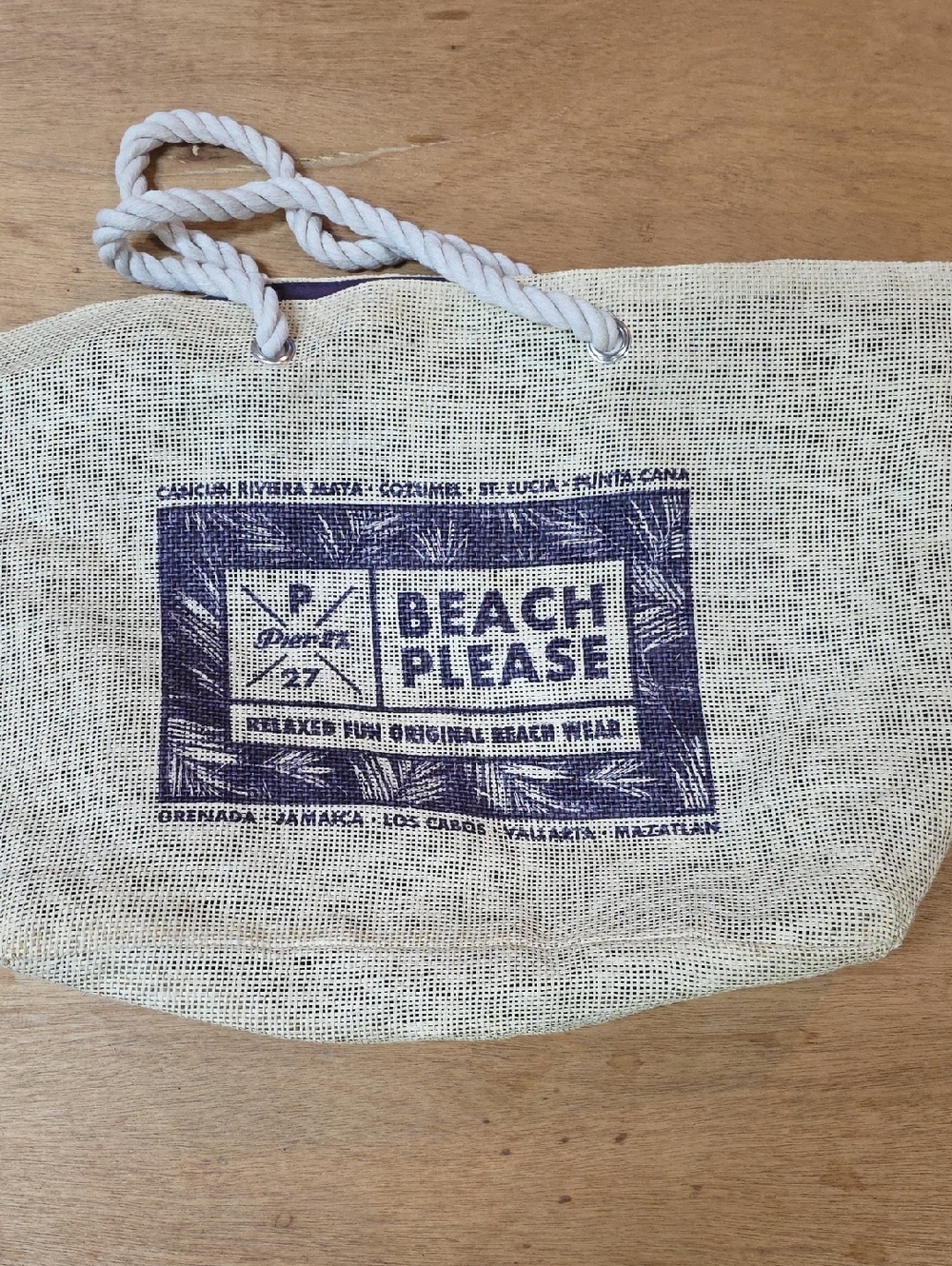 Pier27 Beach Please Rope-Handled Beach Tote
